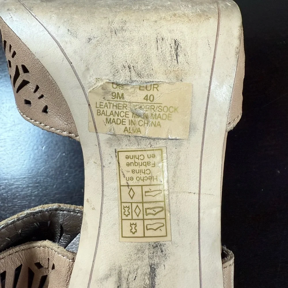 Sam Edelman Leather‎ Stiletto Heel Sandals zip back Sz:9 Mobwife